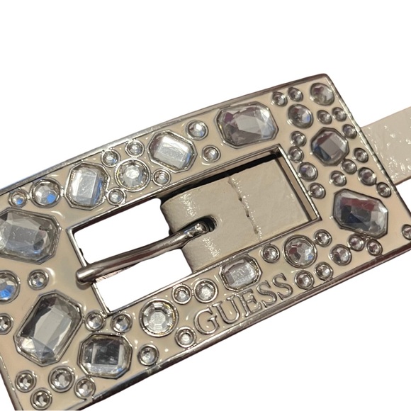 White Bling GUESS Belt Size Medium - Picture 1 of 6